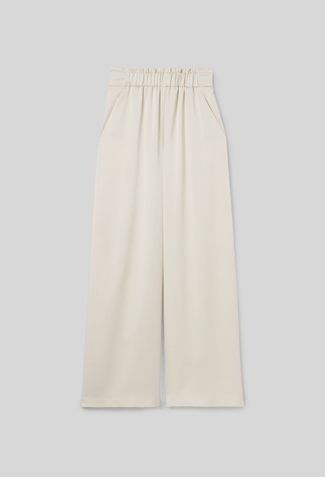 Wide-leg trousers with smocked waistband