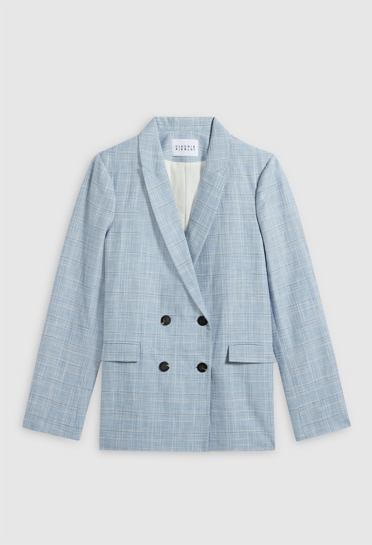 Double breasted organic cotton blazer
