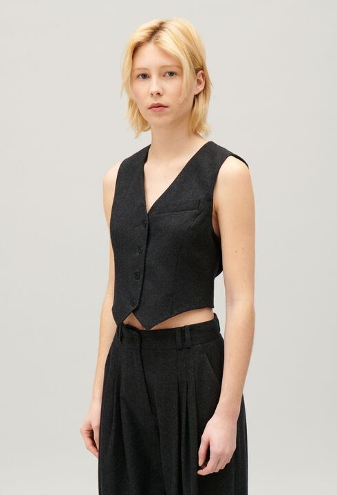 Flecked grey suit waistcoat