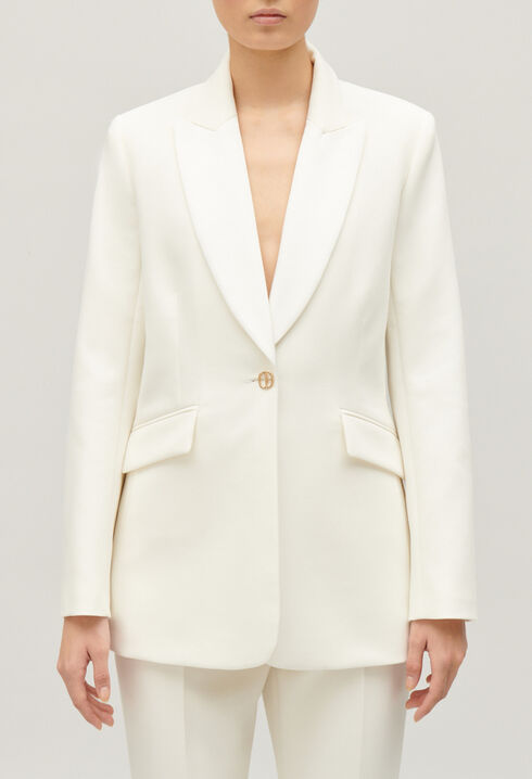 Dual fabric suit jacket