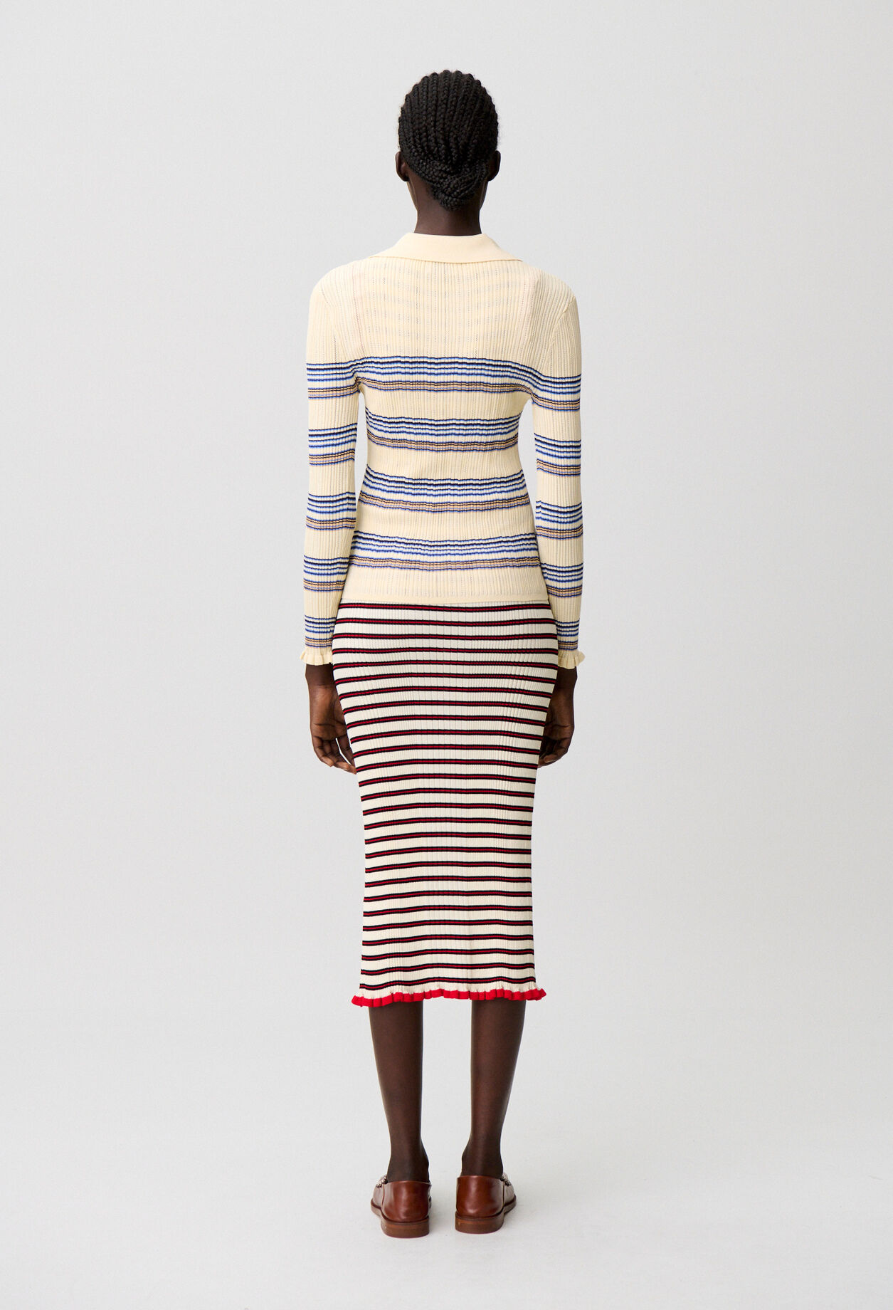 Multicolour striped knit top