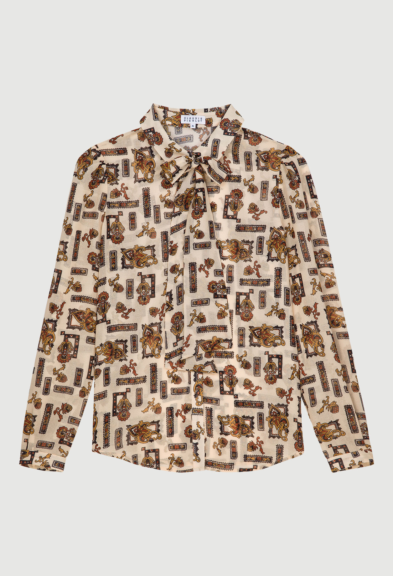 Patterned pussy bow blouse Patterned pussy bow blouse