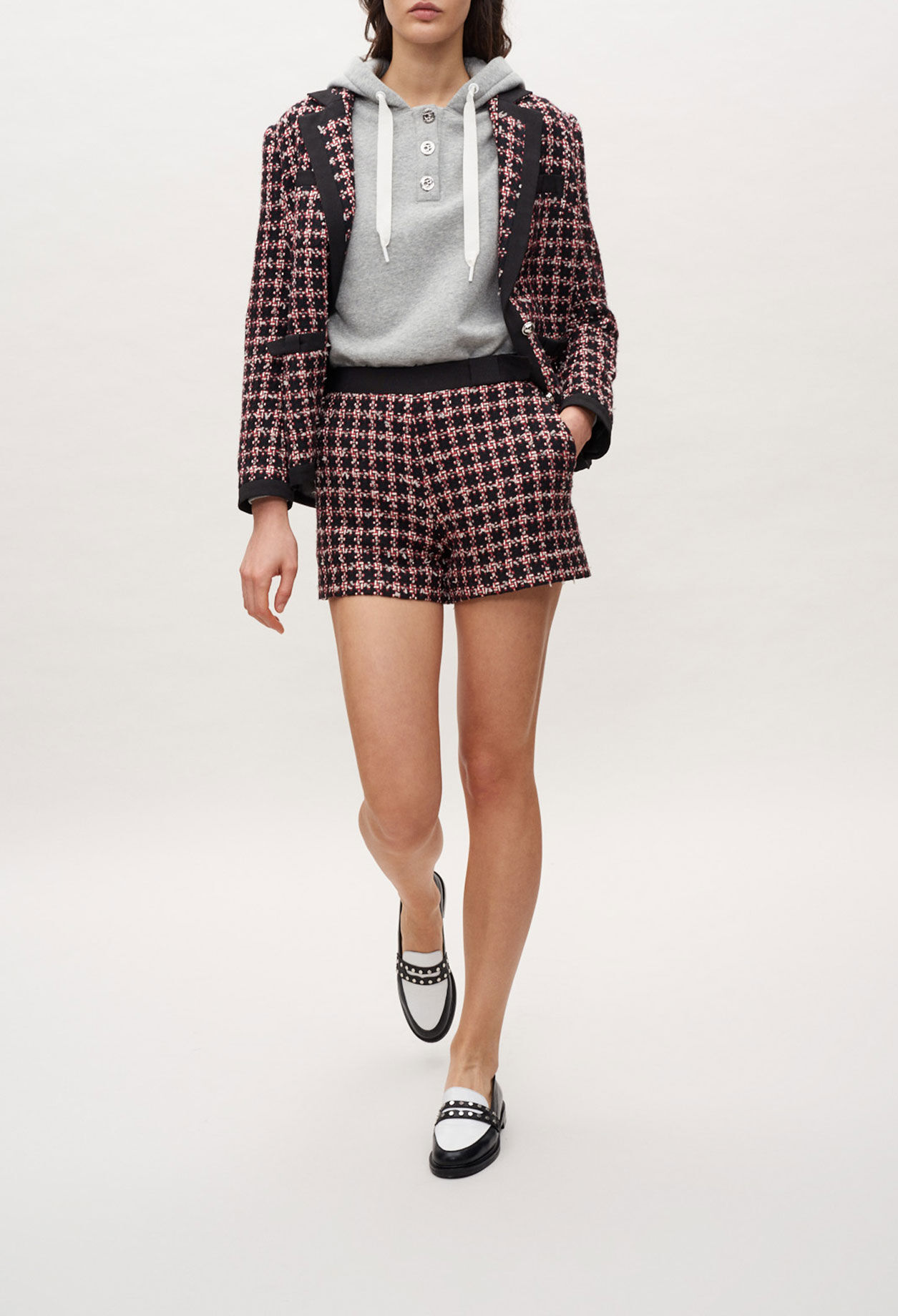 High-waisted tweed shorts High-waisted tweed shorts