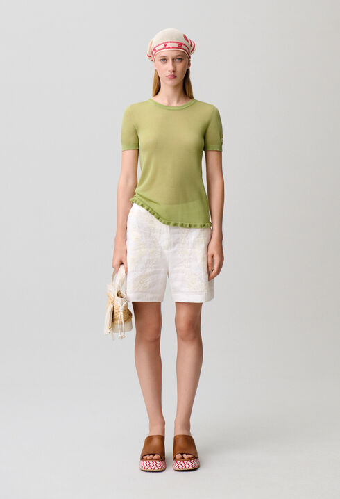 Ruffled knit top