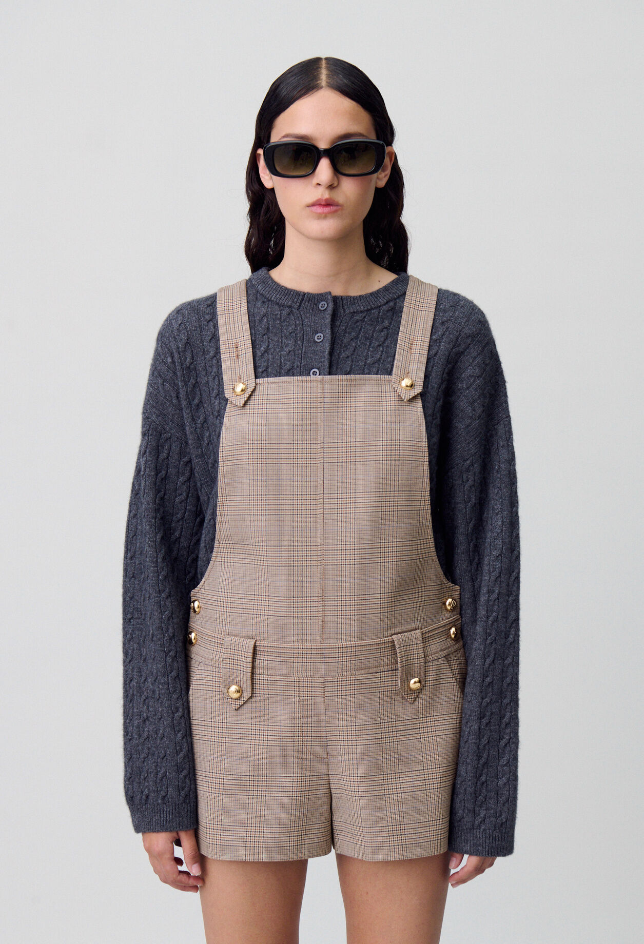 Checked dungaree playsuit Checked dungaree playsuit