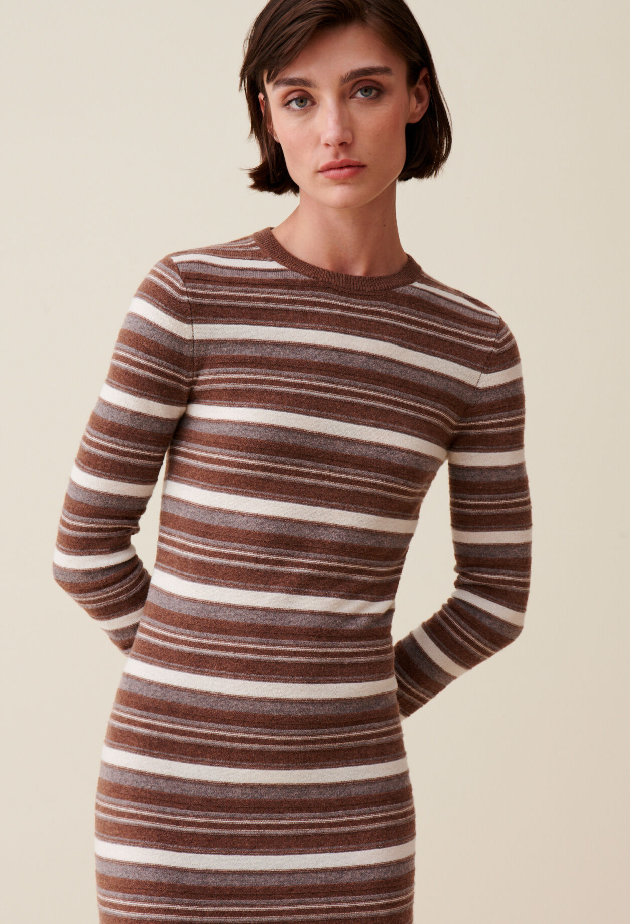 Striped wool dress