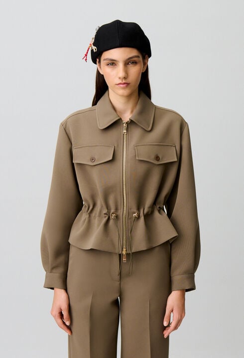 Gold flower peplum jacket