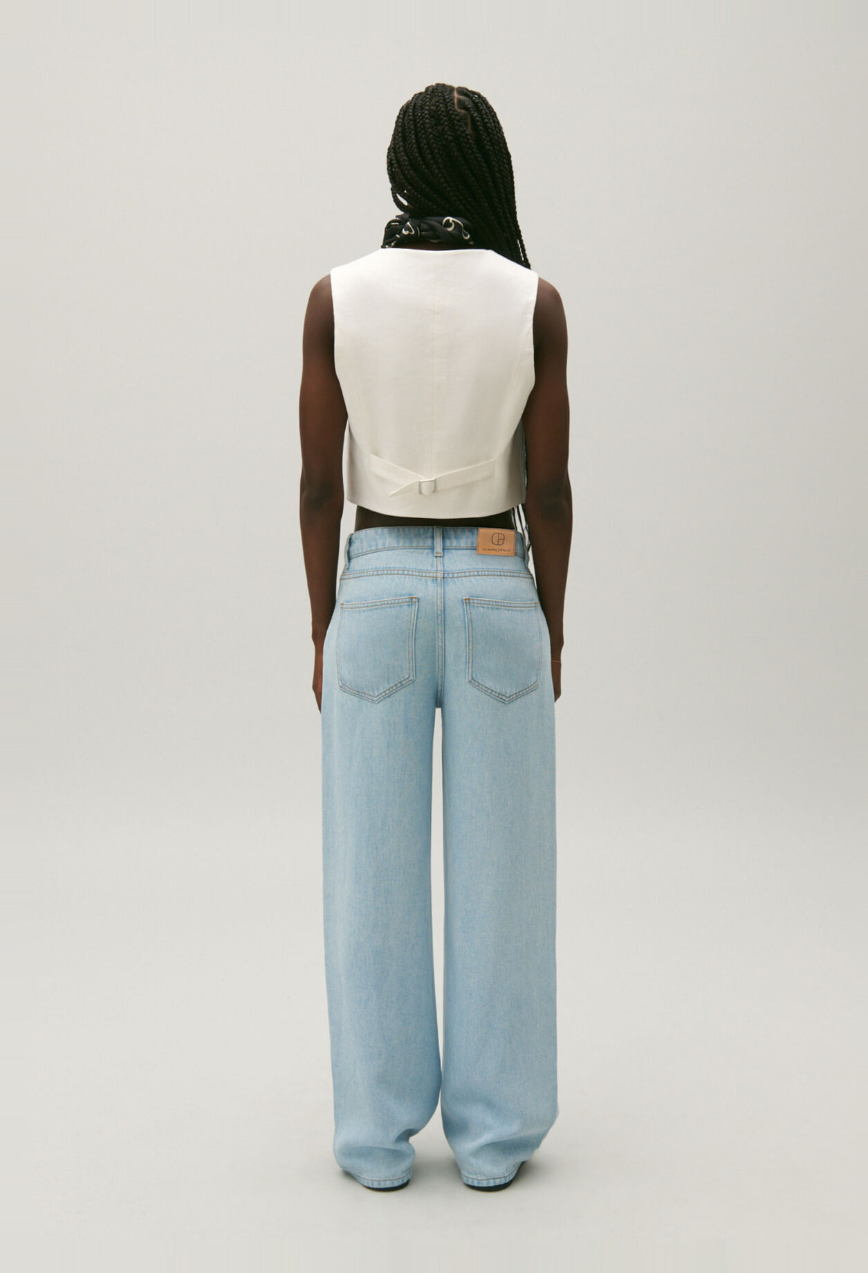 Claude straight-leg light denim jeans