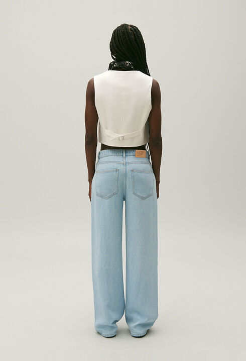 Claude straight-leg light denim jeans