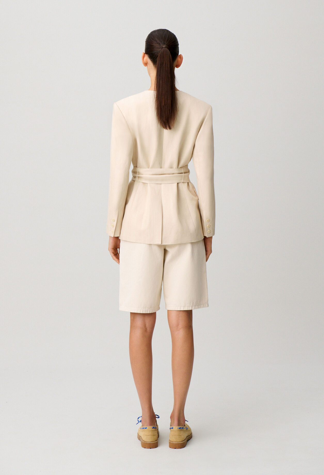 Kimono-collar tailored jacket