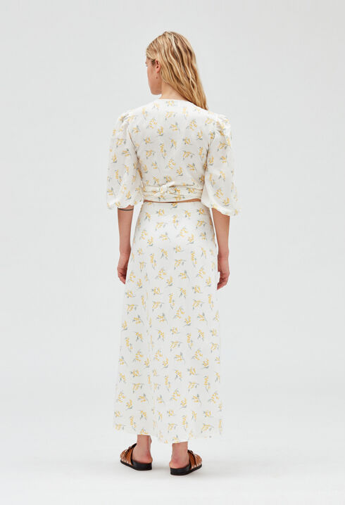 Short mimosa skirt with slit