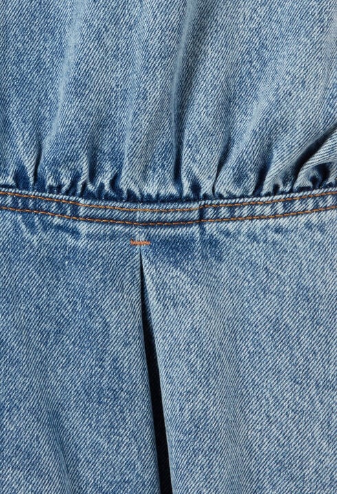 Washed flared denim dress