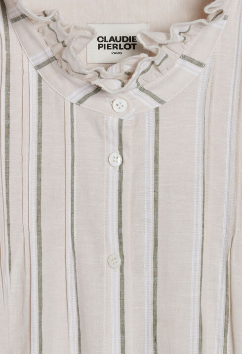 Striped ruffled shirt
