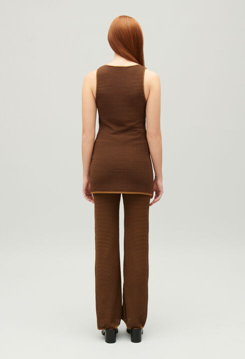 Striped brown vest top