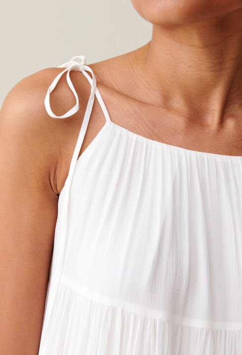 Ecru Babydoll Mini Dress