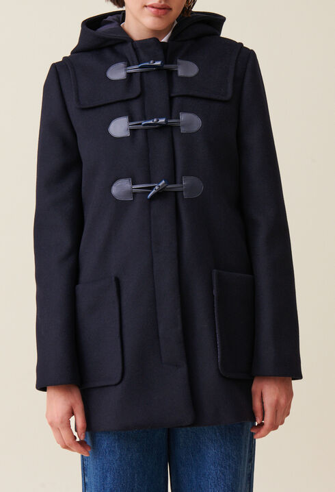 Navy hooded short coat