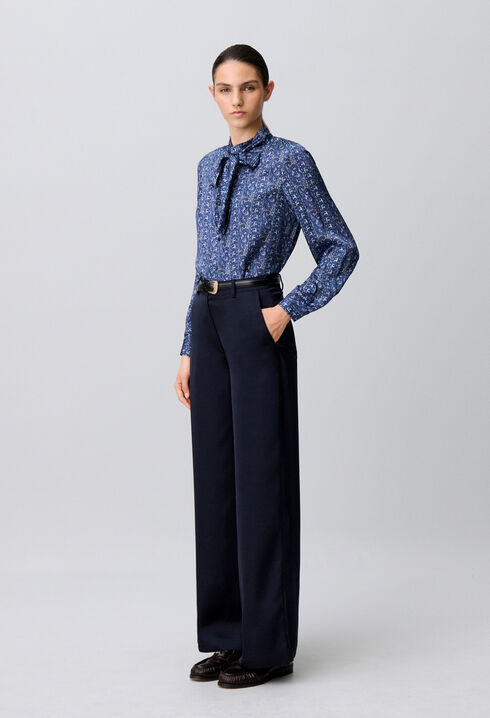 Straight satin trousers