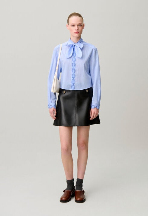 Striped poplin shirt