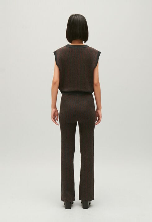 Stripy knit trousers 