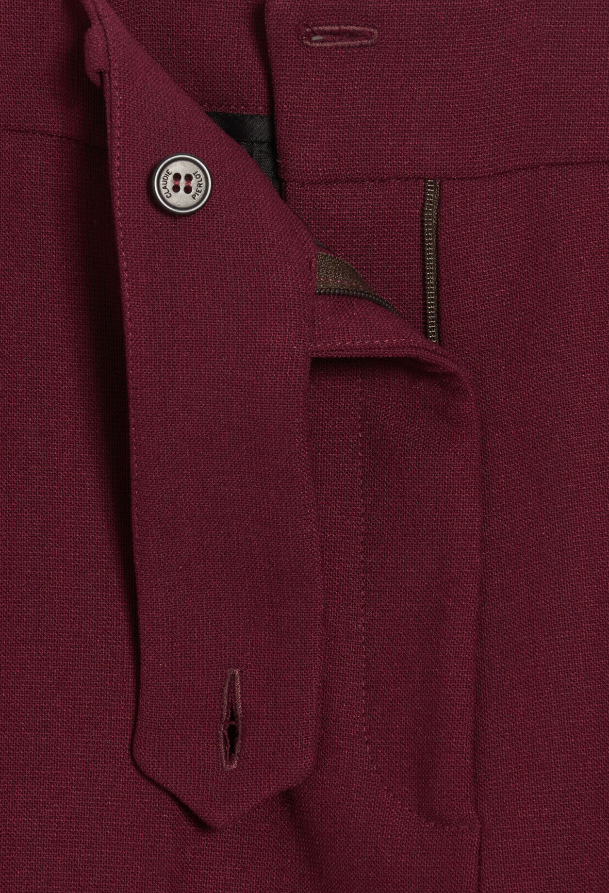 Straight-fit burgundy trousers