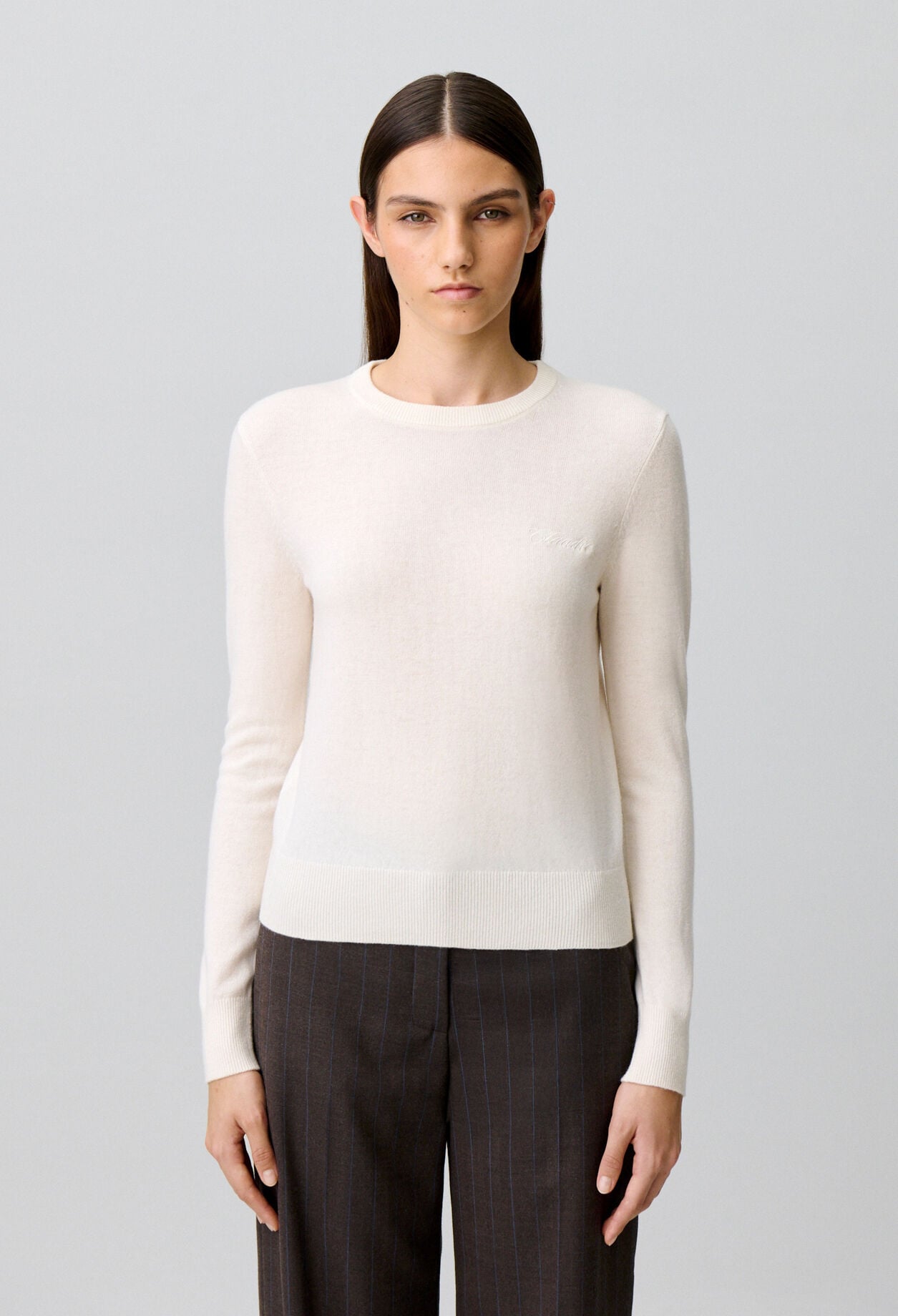 Knit jumper with removable scarf