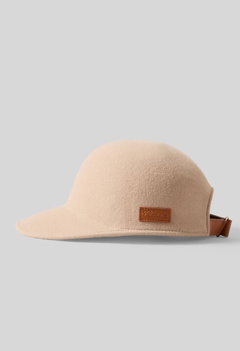 Camel wool felt cap