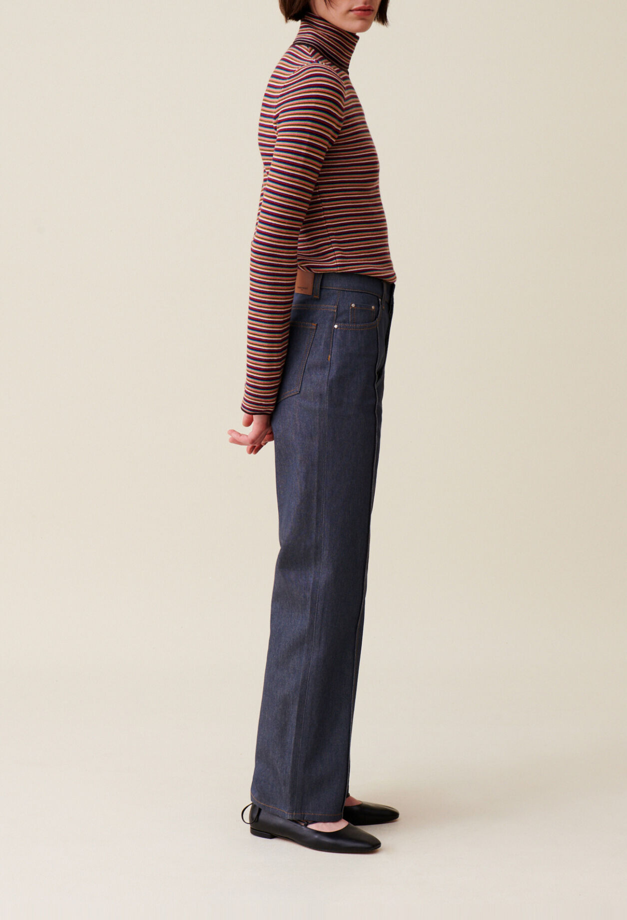 Striped turtleneck jumper