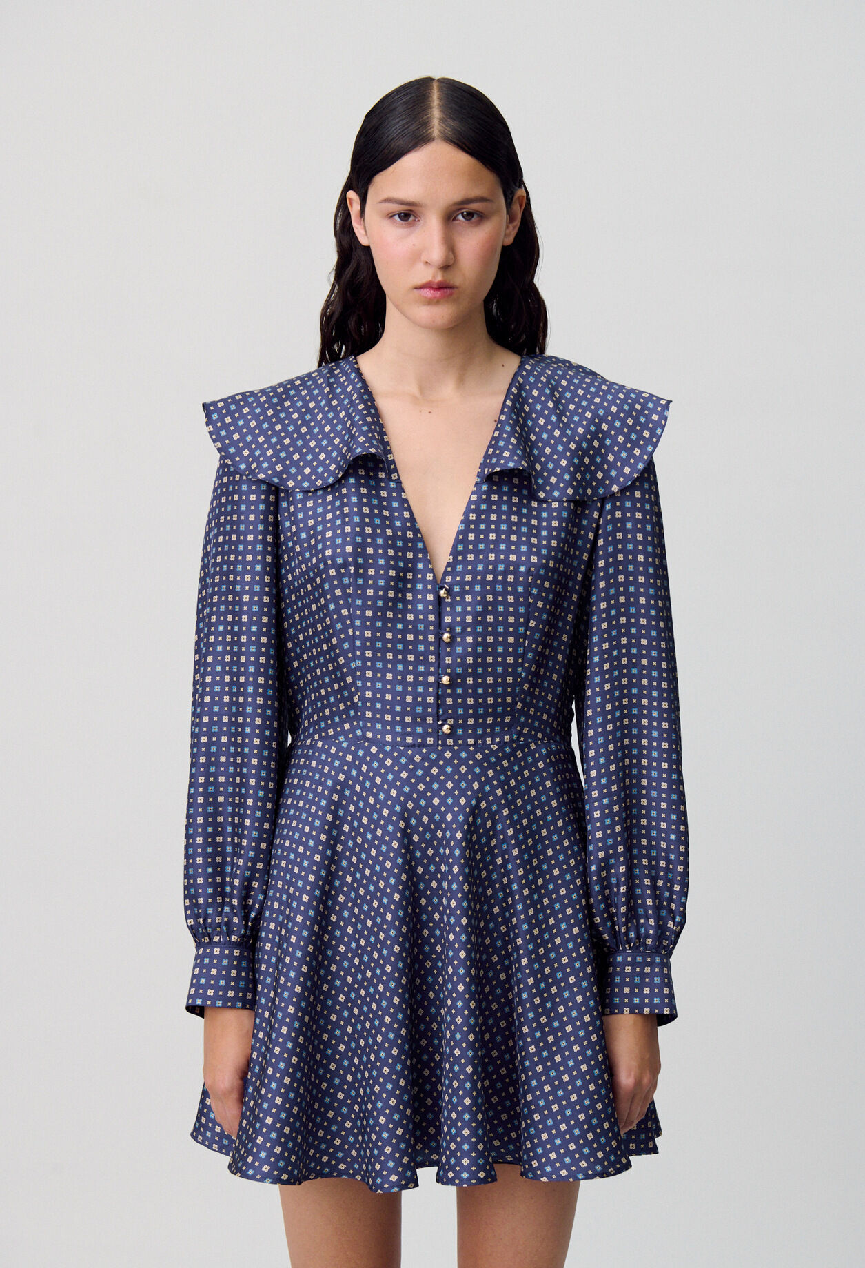 Printed Silk Mini Dress