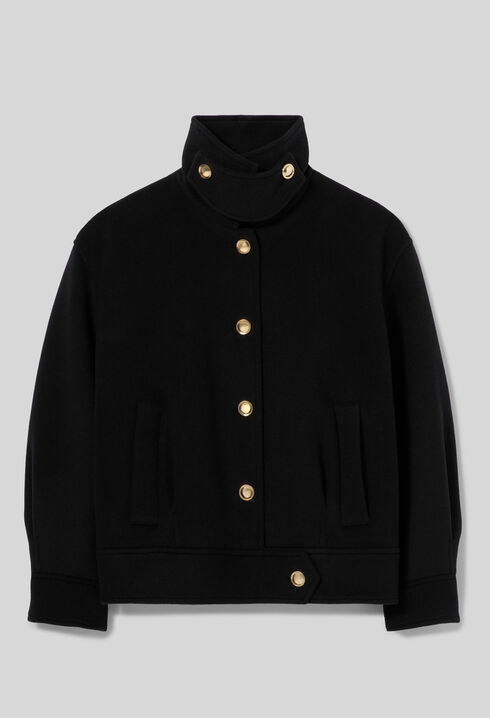 Short gold blouson coat