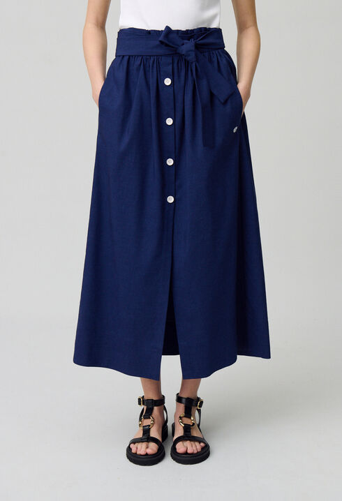 Midi skirt with buttons