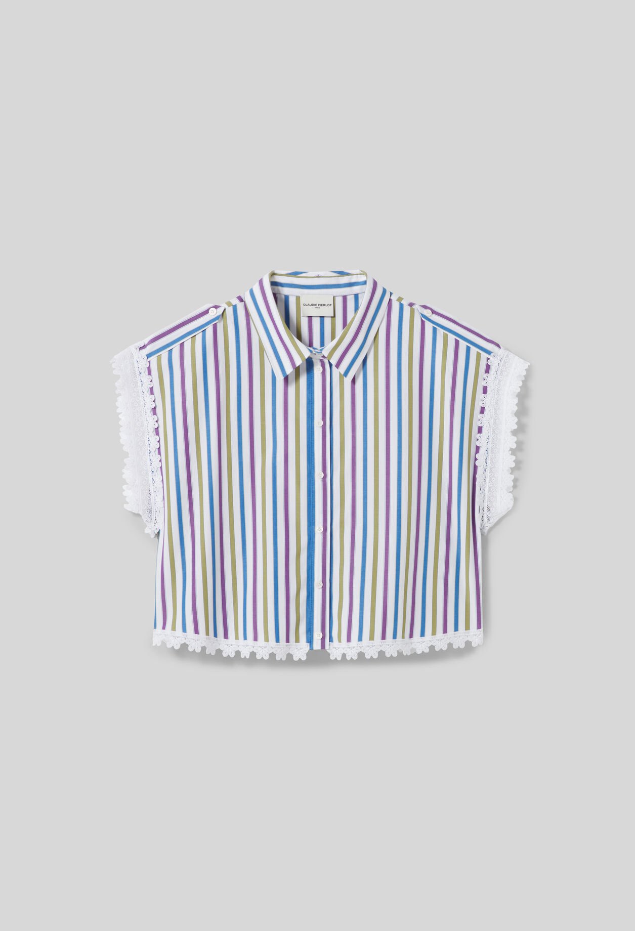 Striped lace shirt