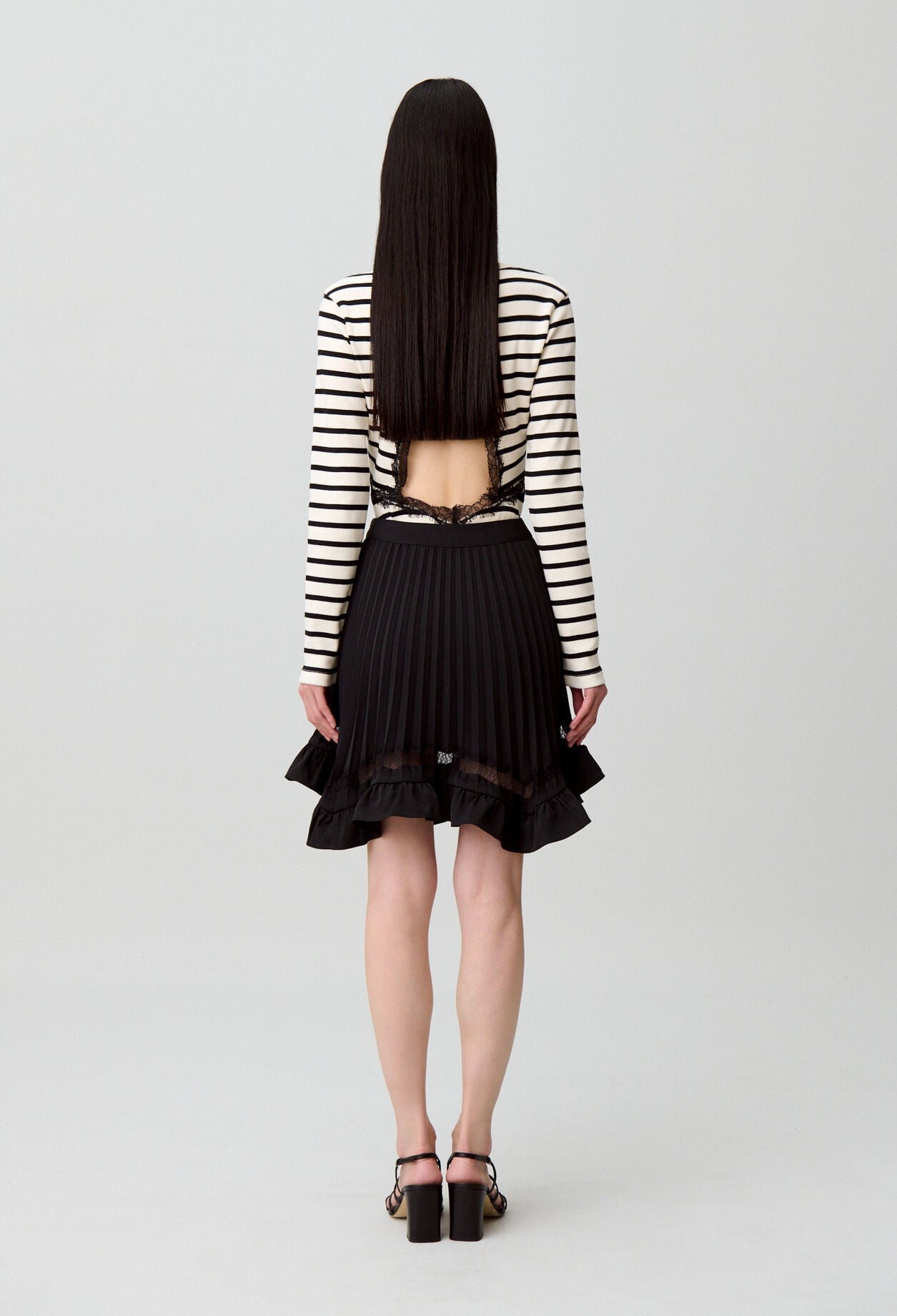 Asymmetric lace skirt
