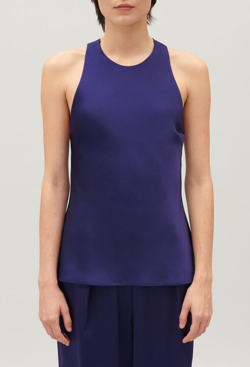 Indigo backless top