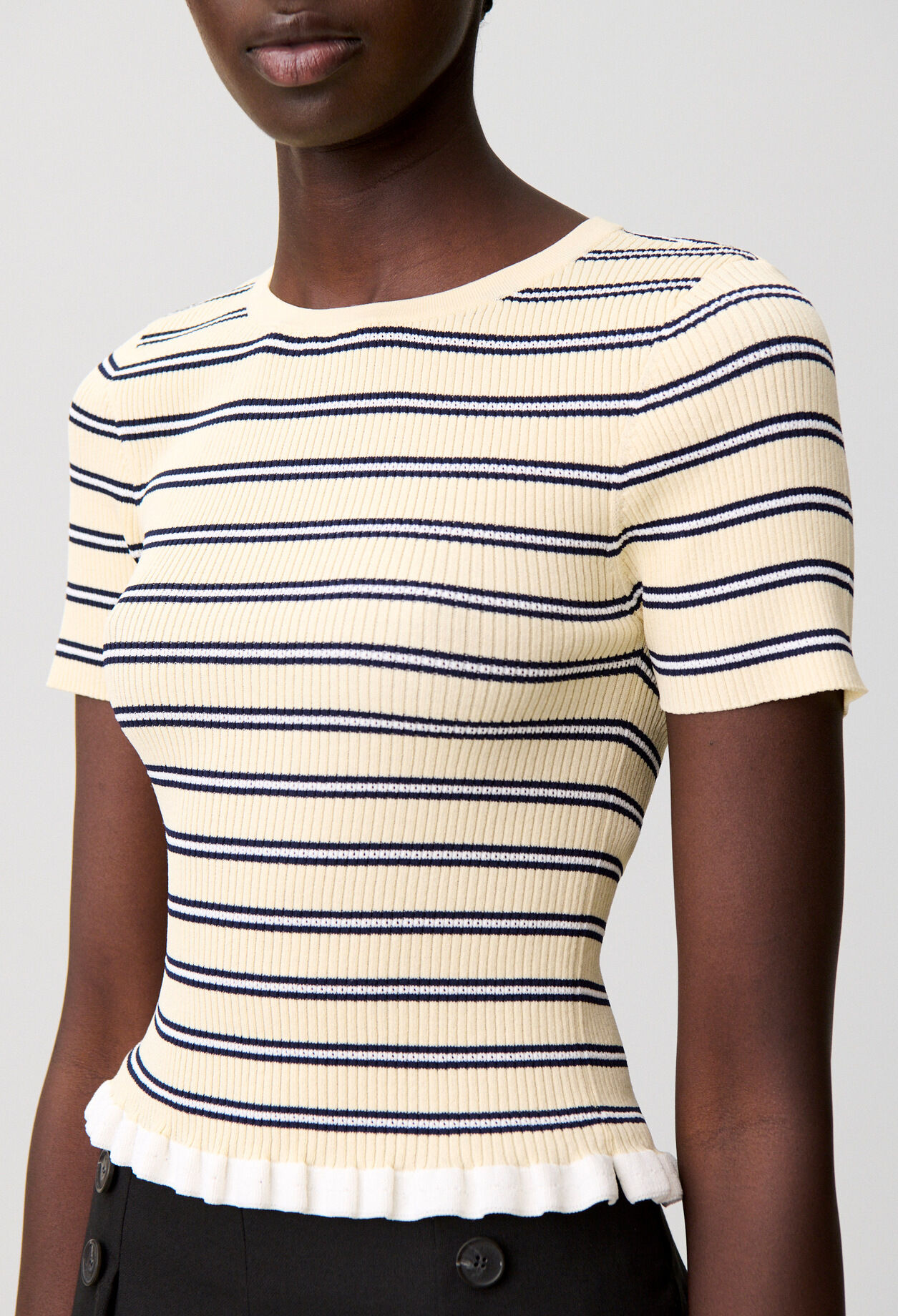 Striped ruffle top