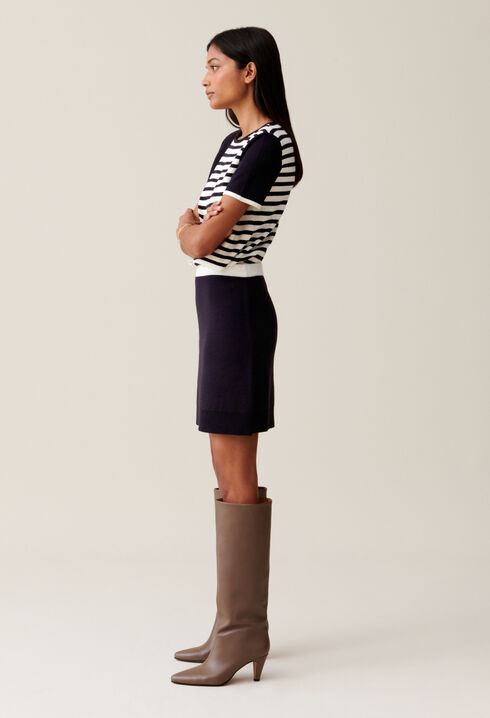 Wool Skirt with Elastic Waist