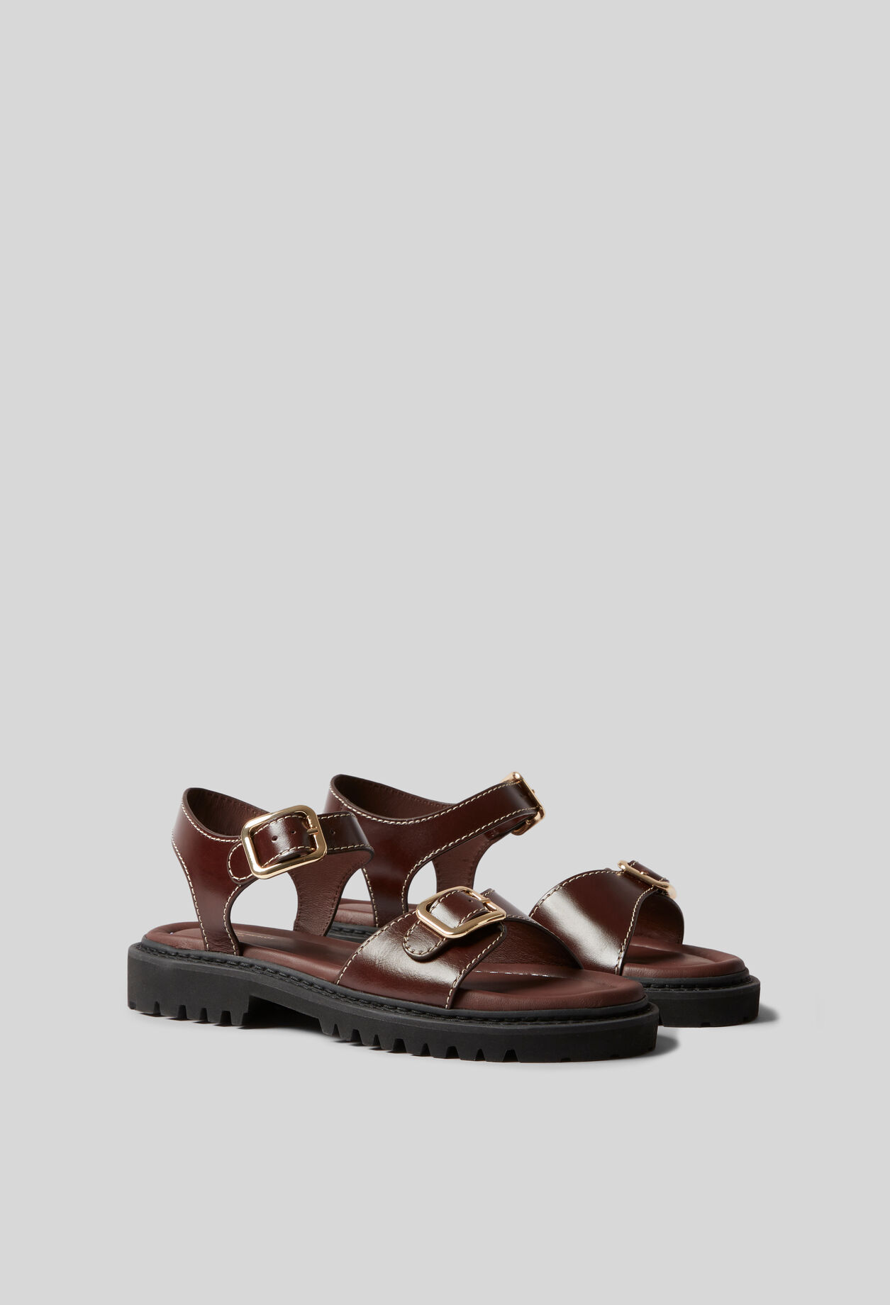 Leather Buckle Sandals