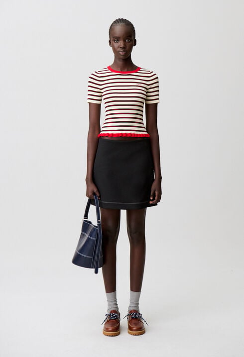 Tricolour striped T-shirt