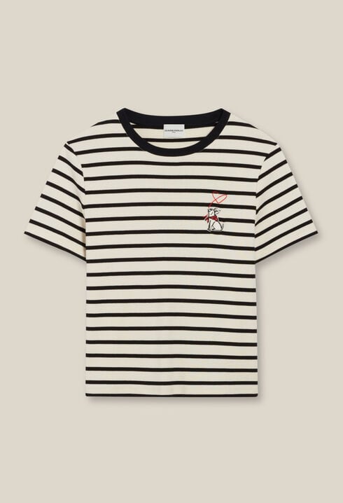 Two-tone stripy Breton T-shirt