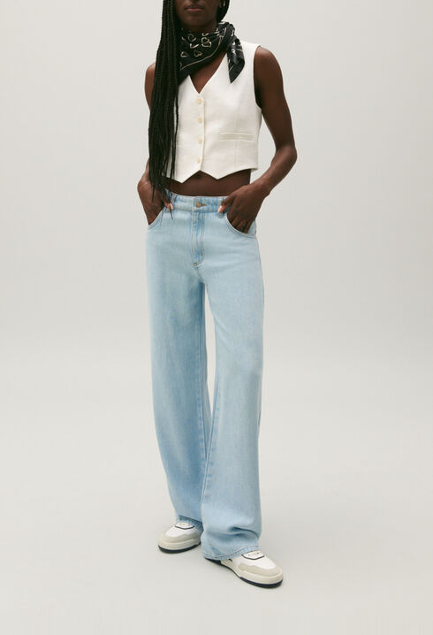 Claude straight-leg light denim jeans