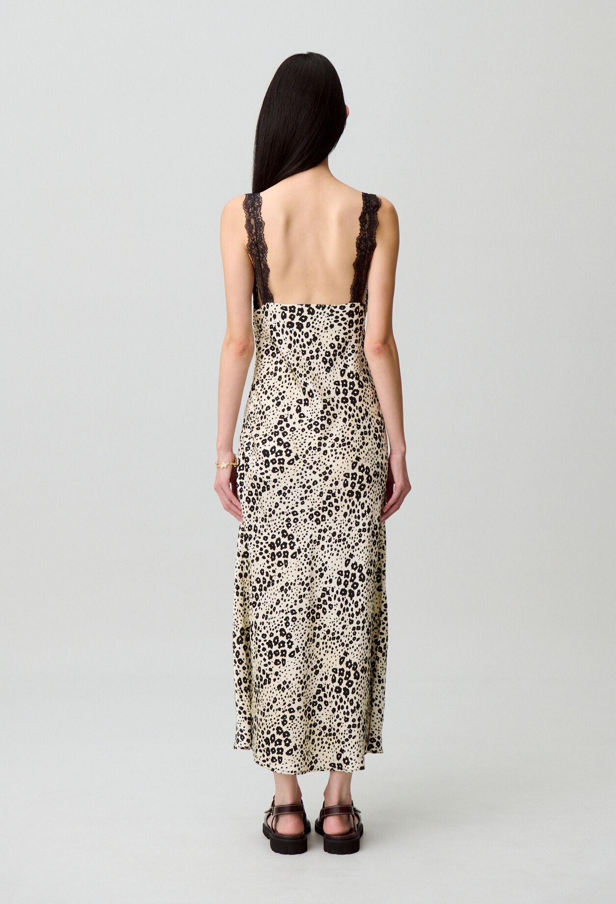 Satin animal print dress