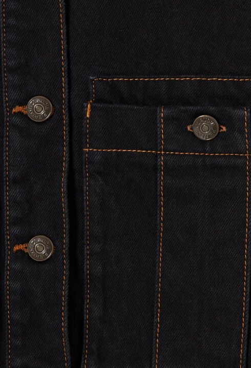 Contrast stitch black denim jacket 
