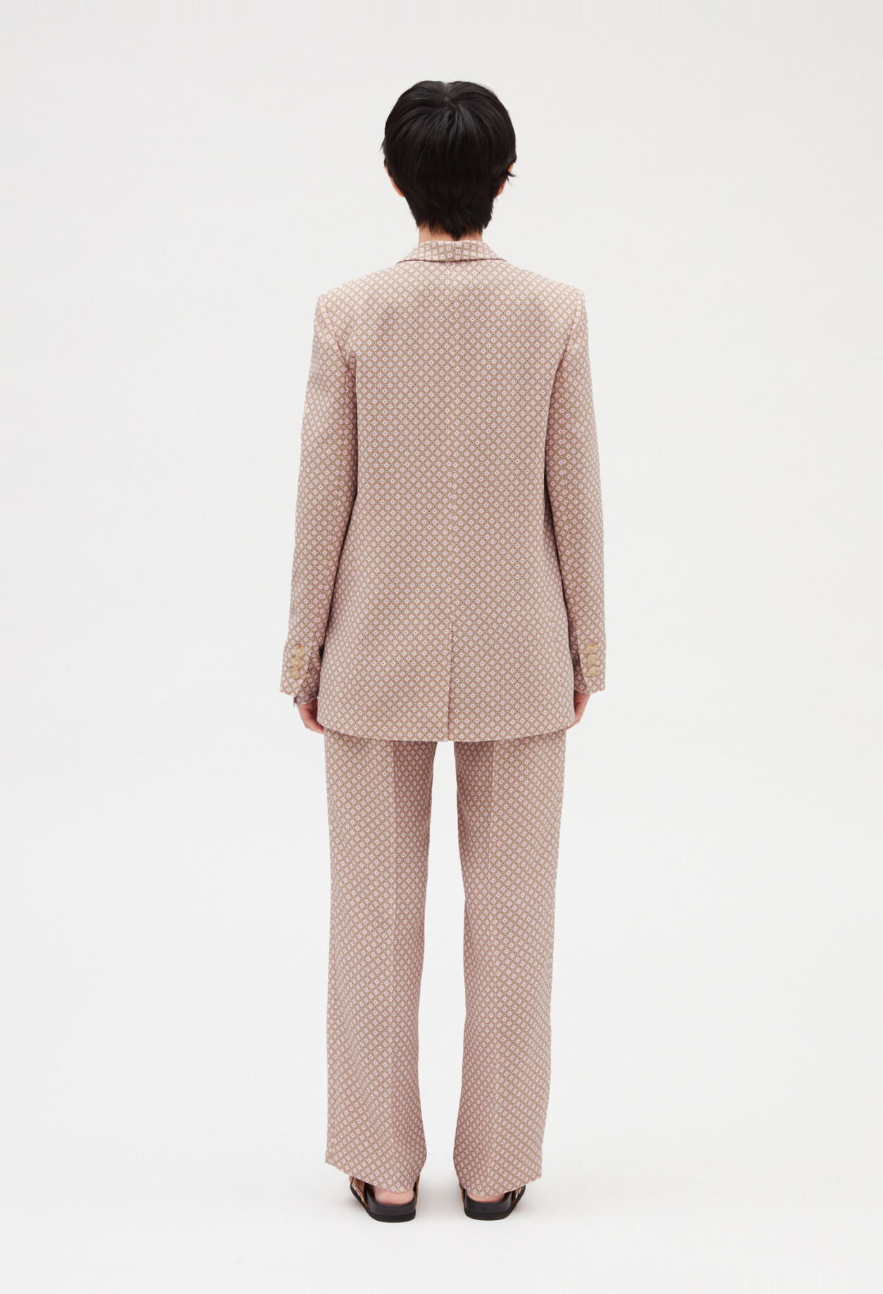 Printed pink suit jacket