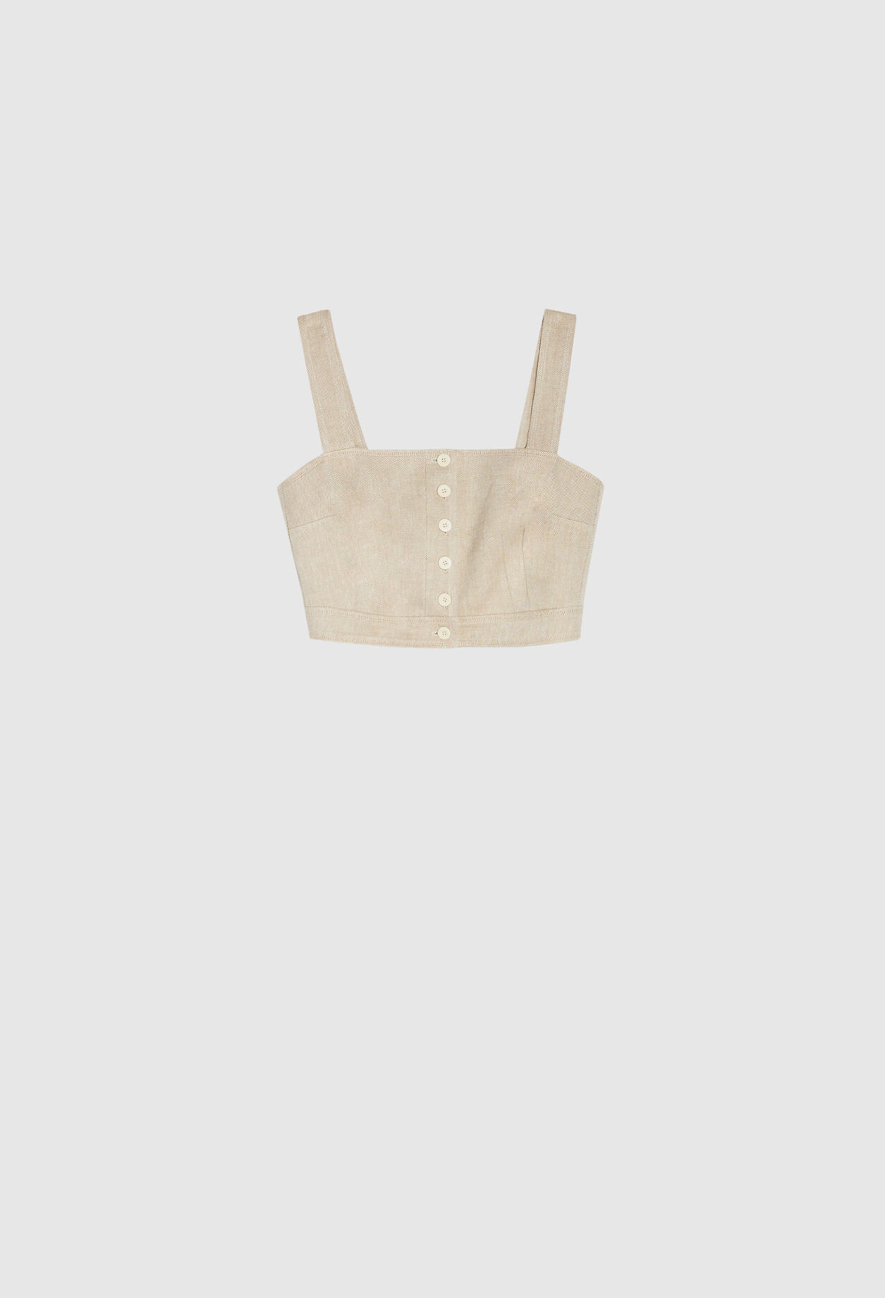 Linen beige crop top