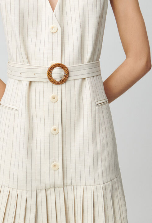 Pleated fitted short dress