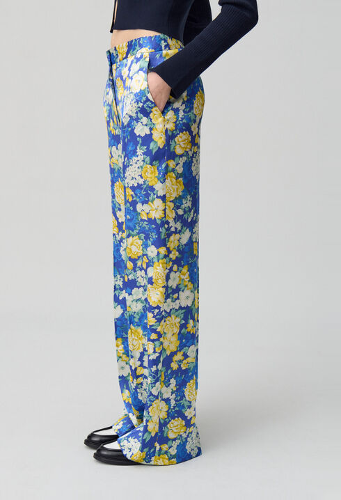 Wide Leg Floral Trousers