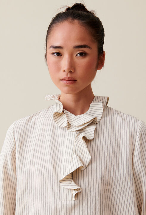 Ruffled Striped Blouse