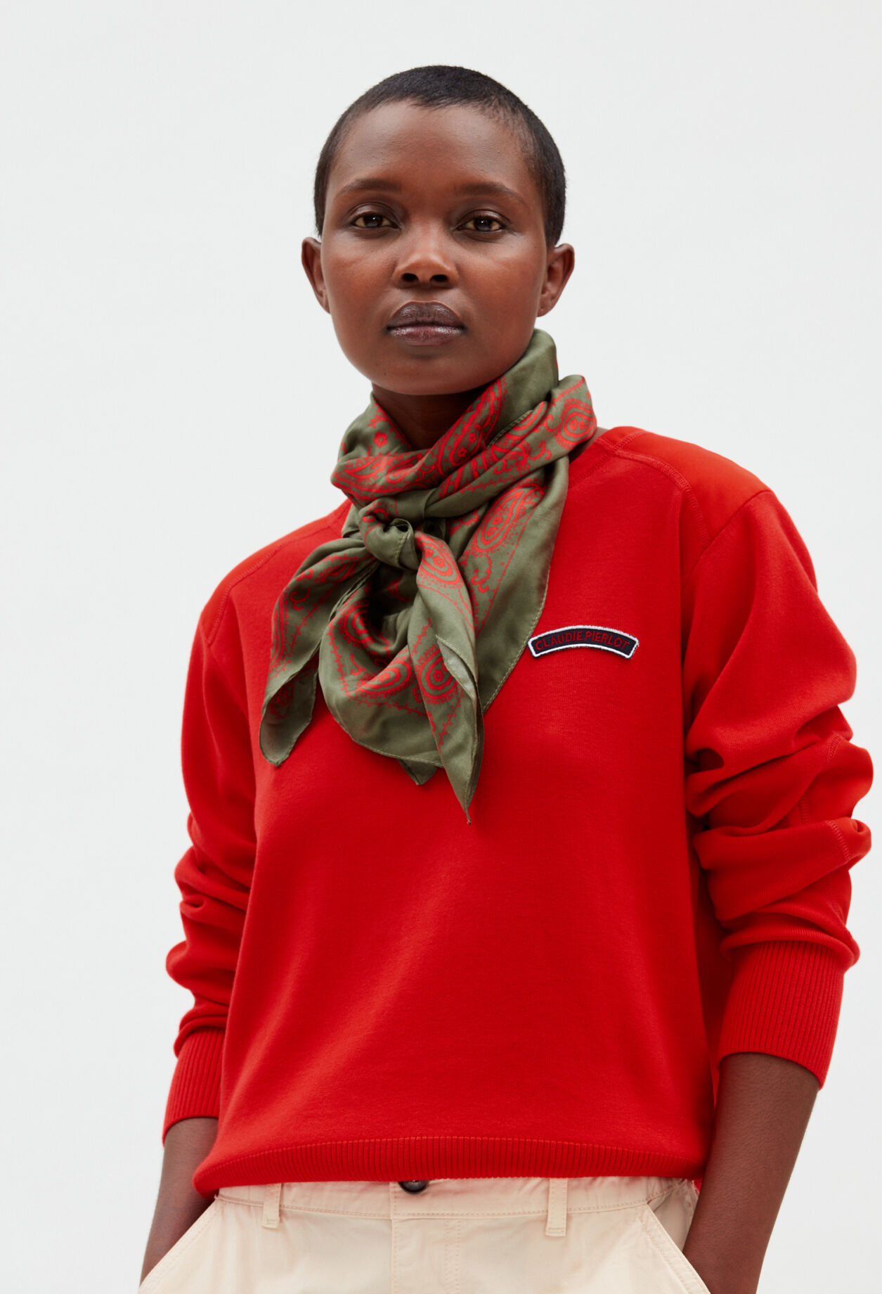 Khaki silk scarf Khaki silk scarf