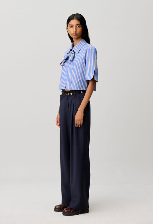 Tailored wool blend trousers