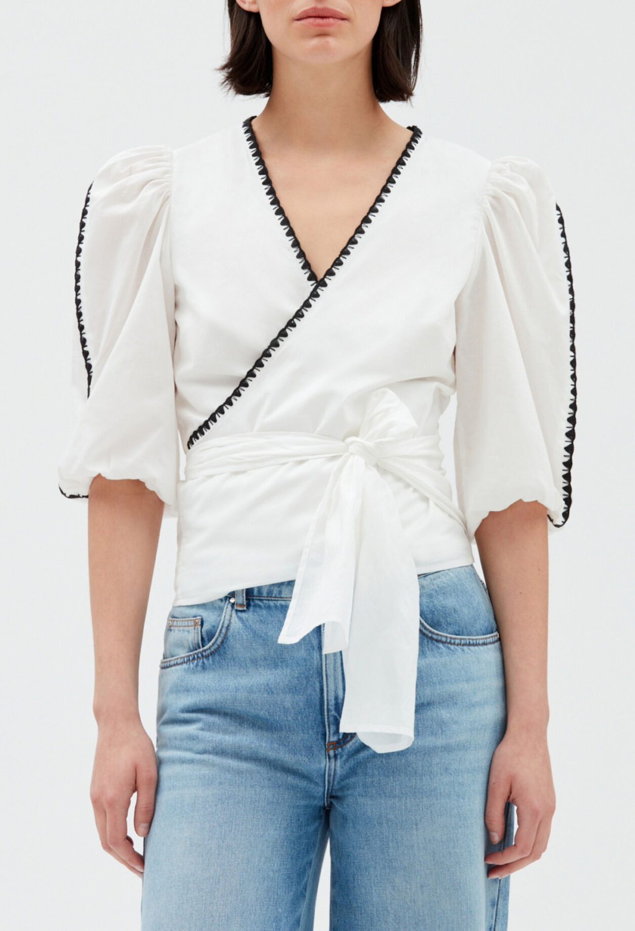 Ecru wraparound blouse
