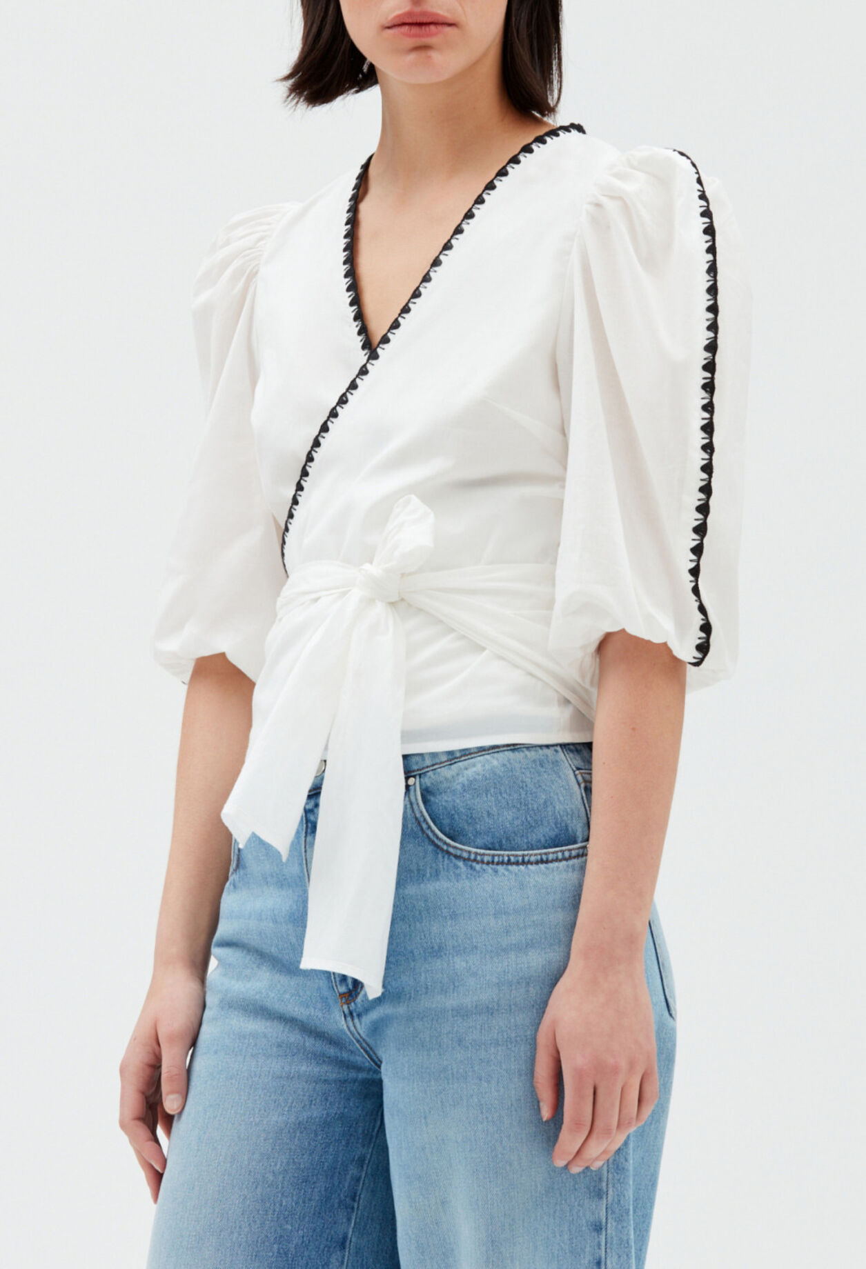 Ecru wraparound blouse